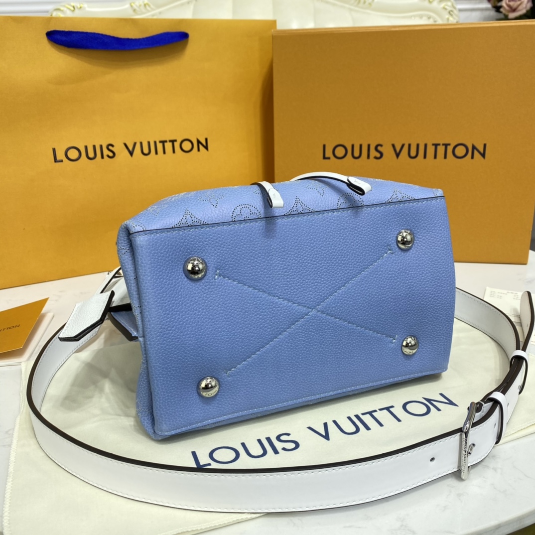 Louis Vuitton MURIA Bucket Bag Mahina Leather M57853 Gradient Blue